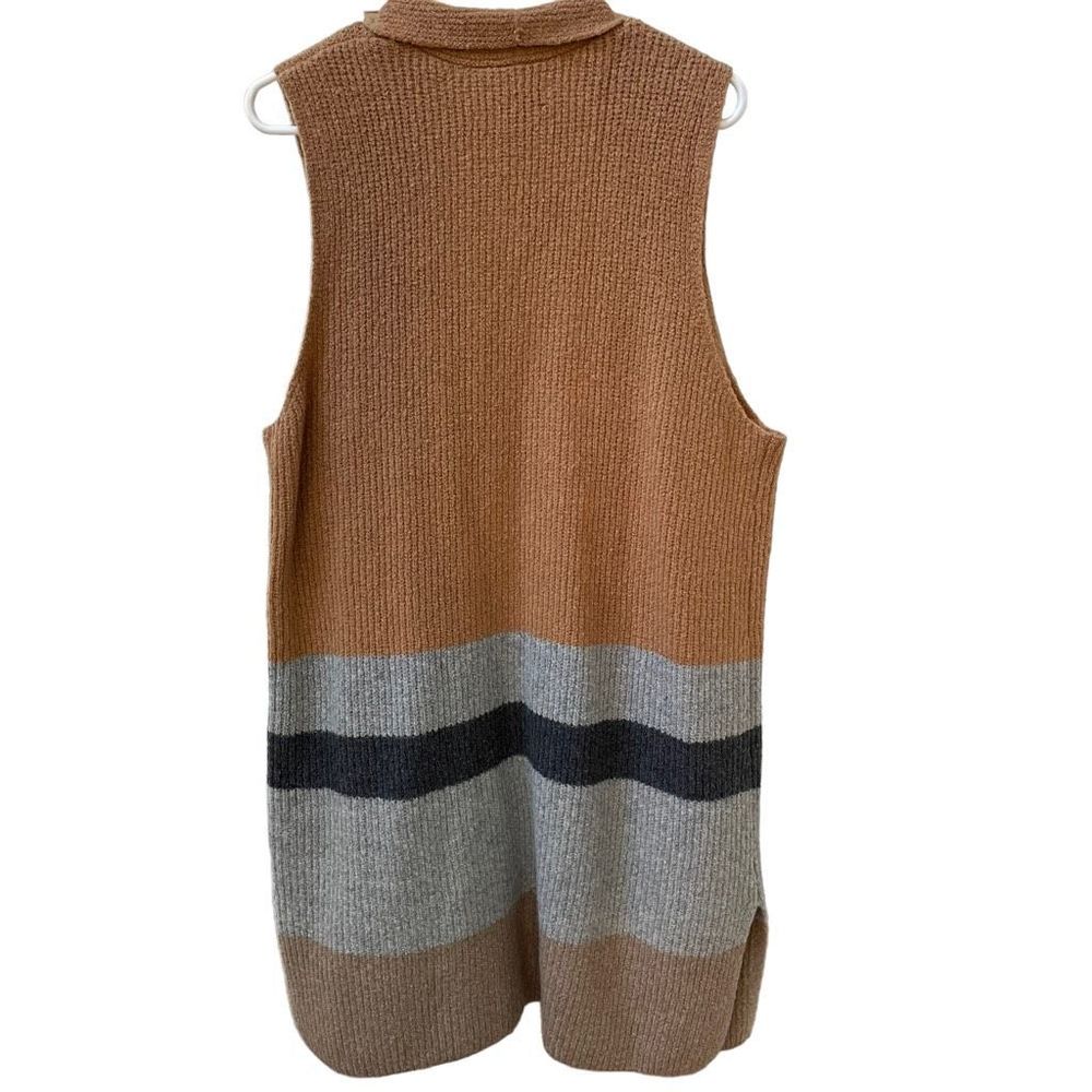 NWT Loft Colorblock Pocket Sweater Vest Size 16/18 Duster Cardigan - Picture 2 of 9